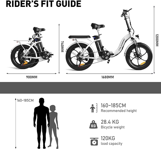 COLORWAY 20'' BK6S Electric Bike, Folding EBike, City Bike with 36V 15Ah Removable Battery, 7-Speed,with 250W Motor