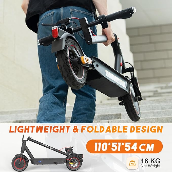 EVERCROSS EV10K PRO Electric 10'' Foldable 500W Electric Scooter Adults, E-Scooter with Battery 410WH, 3 Speed Modes, LED Display, Dual shock absorbers